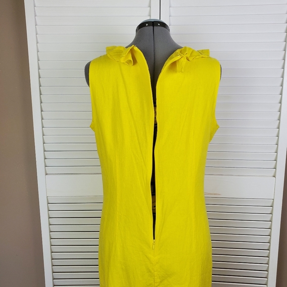 Mary McFadden Collection sleeveless yellow dress 12 - Picture 7 of 8